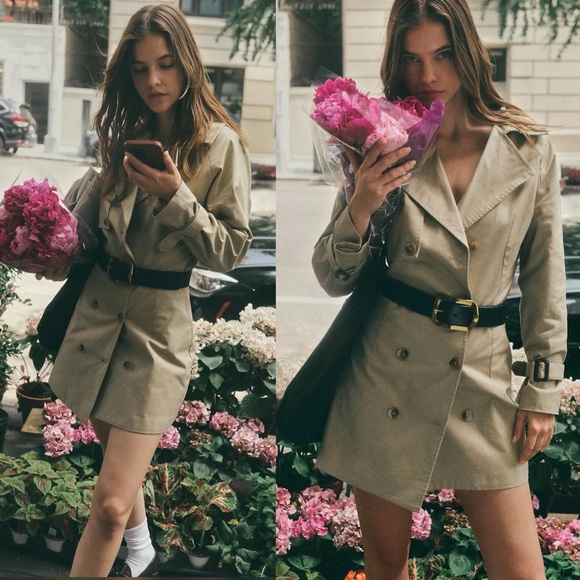 NWT Anthropologie Mare Mare Trench Coat Dress Beige Neutral - Picture 8 of 8